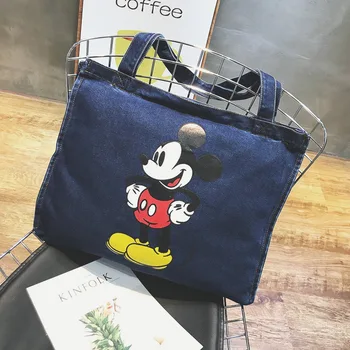 

Disney Mickey Mouse Cartoon Large Capacity Shopper cowboy Shoulder bag lady handbag women shopping Leisure bag Fashion street