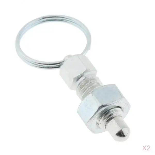 2Pcs Stainless Steel Non Lock-Out Indexing Plunger With Pull Ring M6