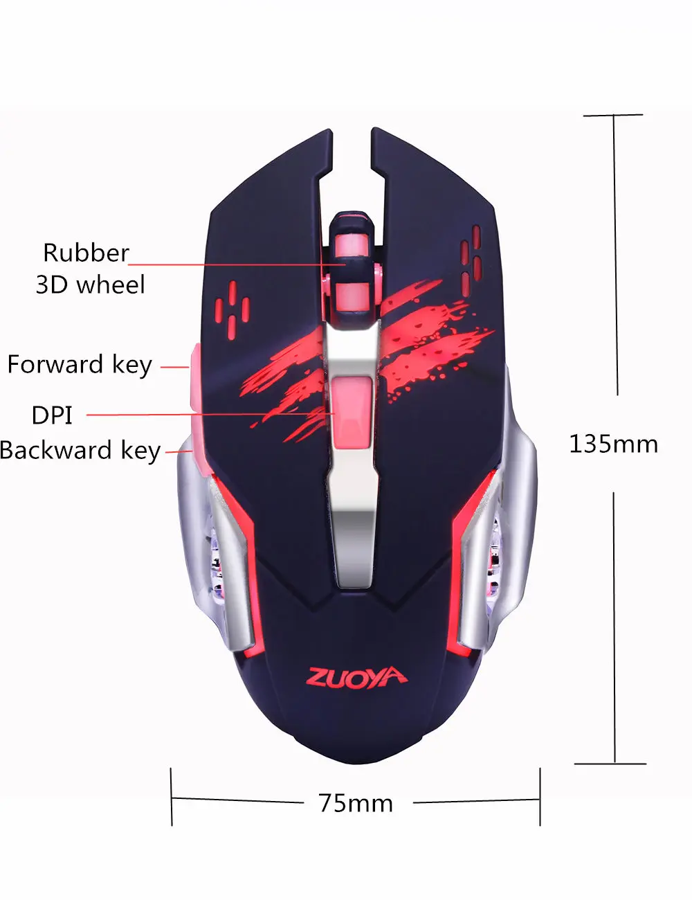ZUOYA Professional gamer Gaming Mouse 8D 3200DPI Adjustable Wired Optical LED Computer Mice USB Cable Mouse for laptop PC wireless gaming mouse