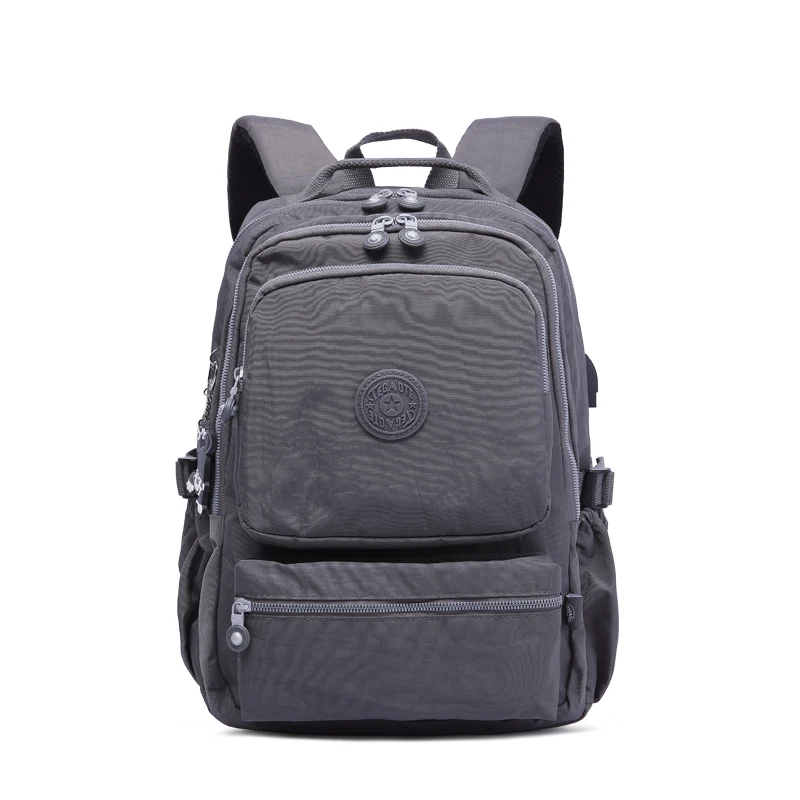 TEGAOTE женский рюкзак с защитой от кражи, USB зарядка, рюкзак для ноутбука, школьная сумка для подростков, девочек, мужчин/мальчиков, повседневная многофункциональная сумка Mochila - Цвет: gray