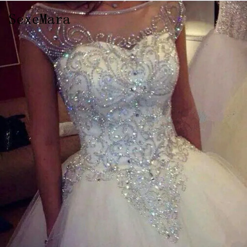 ball-gown-wedding-dresses-2018-new-gorgeous-dazzling-princess-w1455-bridal-real-image-luxurious-tulle-handmade-rhinestones-crystal-sheer-top