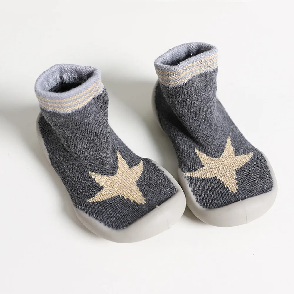 ARLONEET/детские носки; нескользящие носки-тапочки с мягкой подошвой; носки для маленьких мальчиков и девочек; L1030 - Цвет: GY