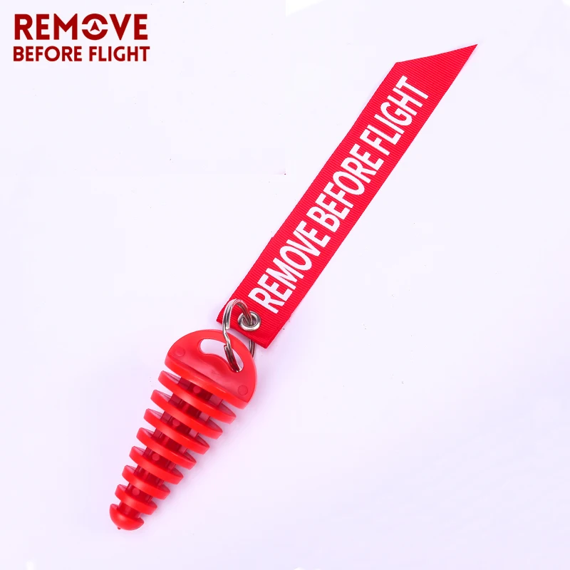 exhaust pipe plug remove before flight tag-red