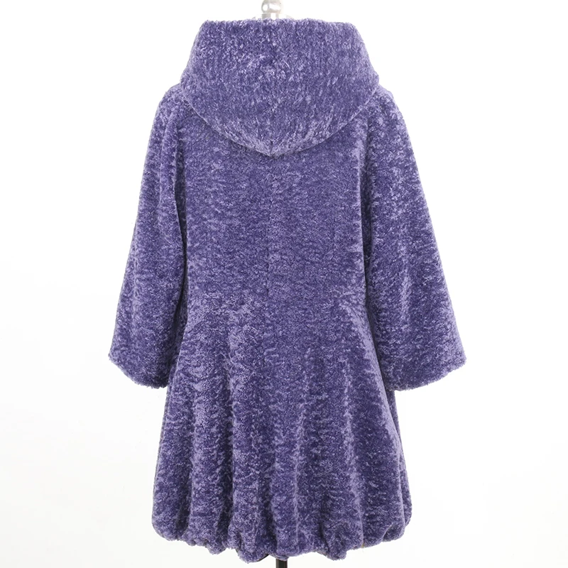 Nerazzurri Winter Faux Fur Coat Woman with Hood Thickened Warm Fake fur fluffy furry Jacket Plus Size 5xl 6xl 7xl