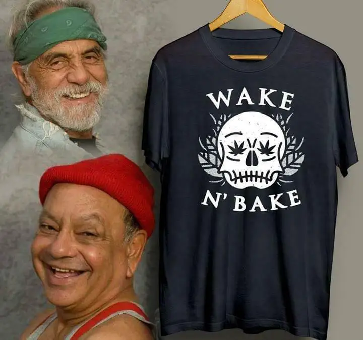 

Cheech & Chong Wake N' Bake Men Black Tshirt S 6Xl