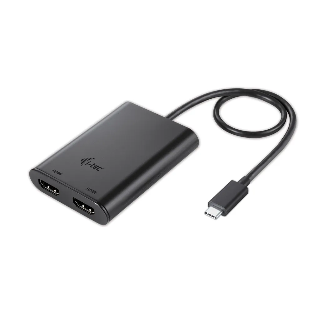 

i-tec USB-C Dual Adaptador de Video, 3.0 (3.1 Gen 1), USB Tipo C, 3840 x 2160 Pixeles, 16/32 bit, Negro, De plastico