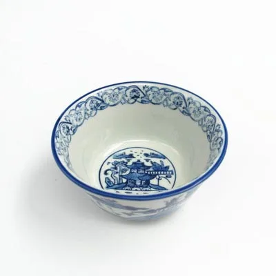 4,5 дюймов китайский стиль винтажная миска для риса керамическая синий и белый фарфор подглазурный контейнер суповые пиалы для лапши рамен держатель для салата - Цвет: D