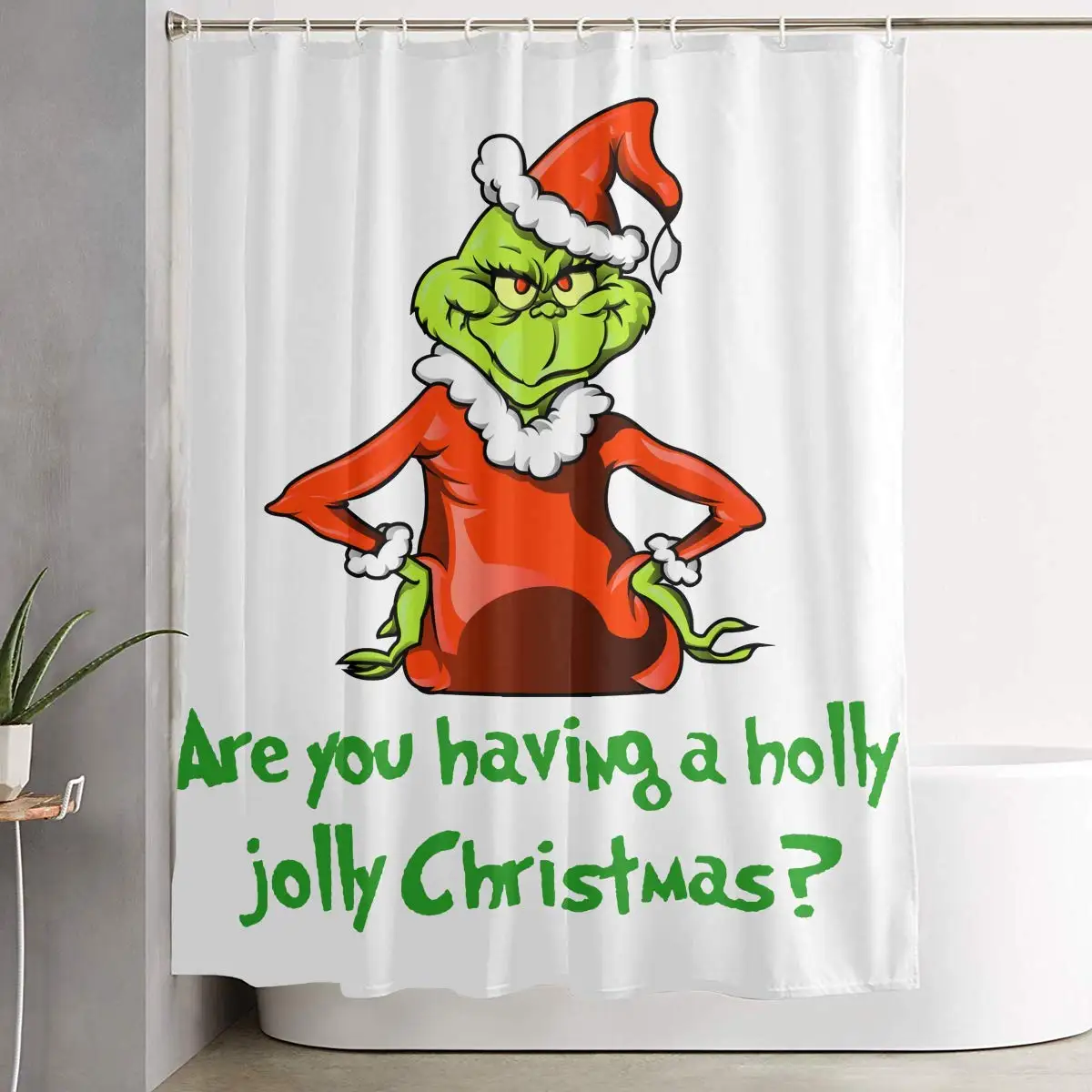 Grinch палантин Рождество ванная комната занавеска для душа Водонепроницаемая
