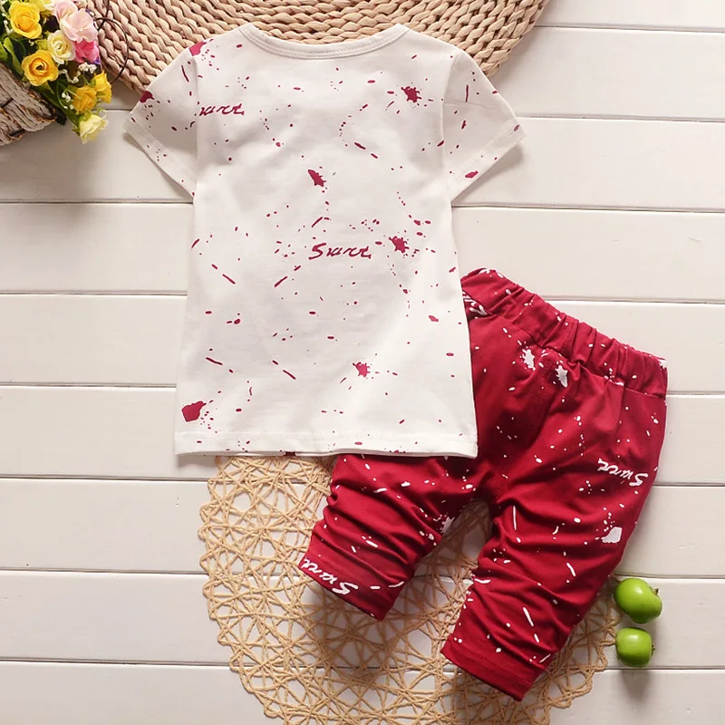 BibiCola summer boys clothes set new children casual tops+short pants 2pcs suits kids clothing children boys cotton sport sets