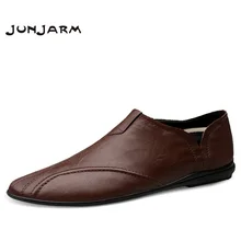 JUNJARM/мужская повседневная обувь мужские мокасины из натуральной кожи Модная Кожаная обувь мужские удобные лоферы обувь для вождения 38-47