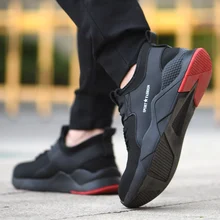 Рабочая обувь со стальным носком, дышащая, противоскользящая, прокалывающая, безопасная, на шнуровке, промышленная, строительная обувь, защитная обувь