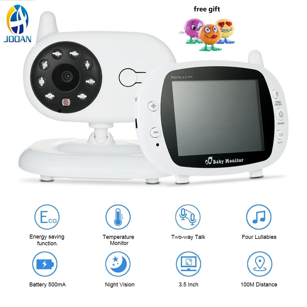 Цена Babyphone Беспроводная радионяня 3,5 дюймов ЖК дисплей экран Аудио Видео видеоняни и радионяни радио няня музыка домофон портативный Babyphone камер...