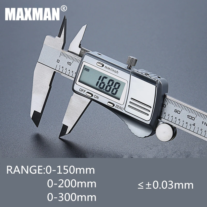 MAXMAN 0-150 мм/200 мм/300 мм Высокоточный электронный цифровой штангенциркуль из нержавеющей стали измерительные и измерительные инструменты