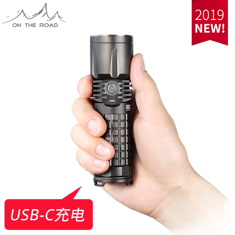 На дороге X5 Тип-C USB фонарик 26650 QI Беспроводная зарядка USB-C Перезаряжаемые мини Сварочная горелка 1100lm светодиодный супер яркий открытый Пеший Туризм