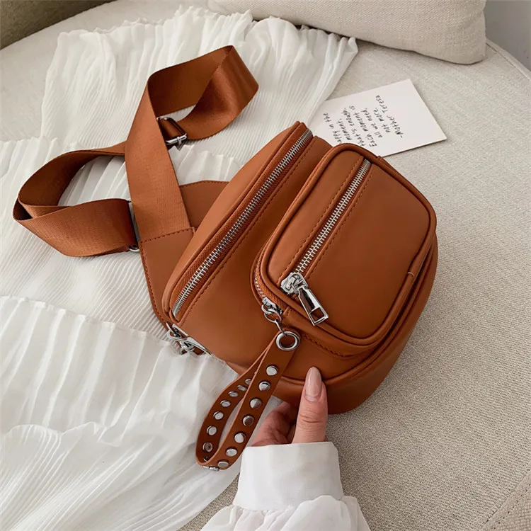 Сумка на пояс TOYOOSKY, поясная сумка, сумка на пояс, мягкая кожа, нагрудная сумка, сумка на плечо, повседневная сумка через плечо - Цвет: Brown