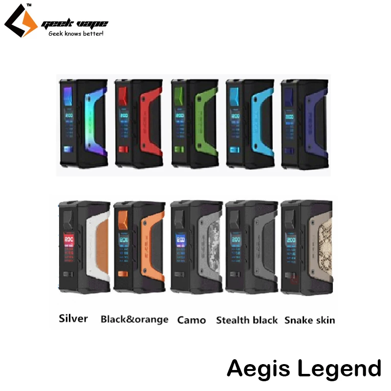Original Geekvape Aegis Legend Mod 200W TC Box Mod Vape Support Aero Mesh sub ohm Tank Electronic Cigarettes Mod Vaper