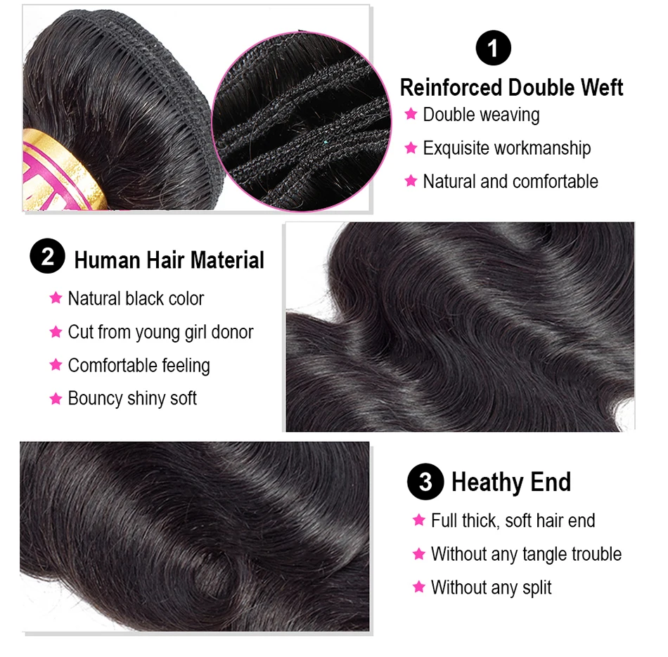 May Queen Body Wave Bundles 100% Brazilian Human Remy Hair Weave 4 & 3Pcs Shipping Free Double Weft Natural Black Color May Queen Body Wave Bundles 100% Brazilian Human Remy Hair Weave 4 & 3Pcs Shipping Free Double Weft Natural Black Color