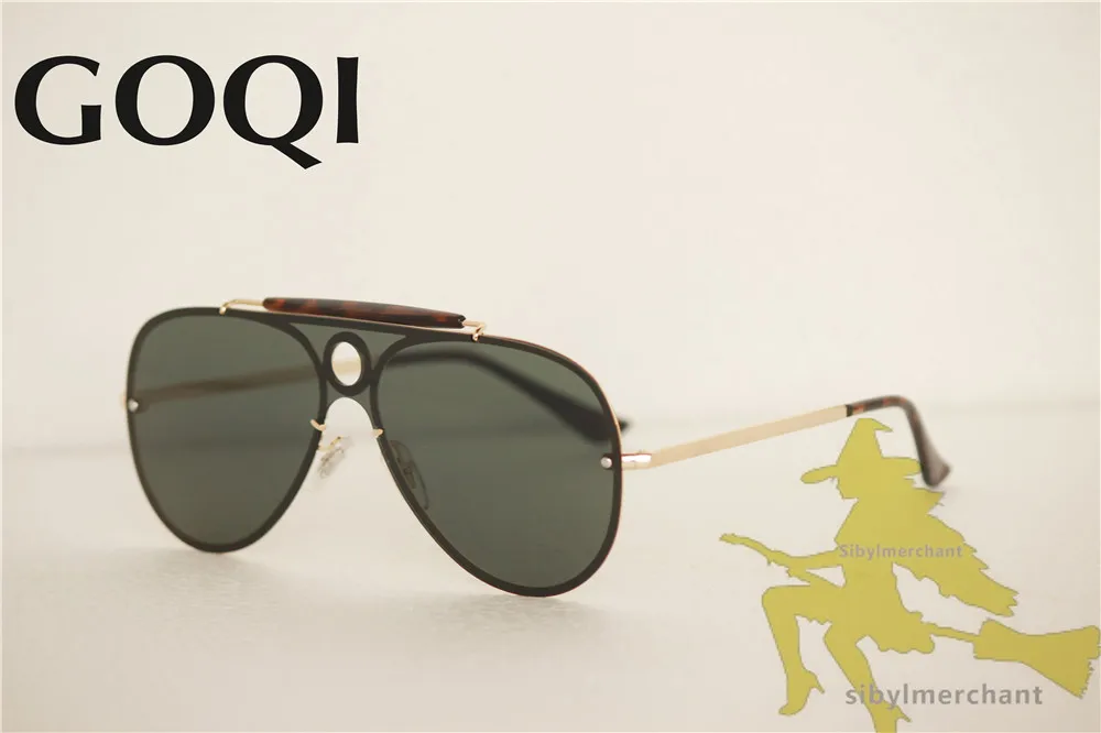 GOQI Знаковый стиль плоские большие металлические 57 мм поляризованные линзы, классические винтажные мужские вождения и спортивные солнцезащитные очки, мужские gafas