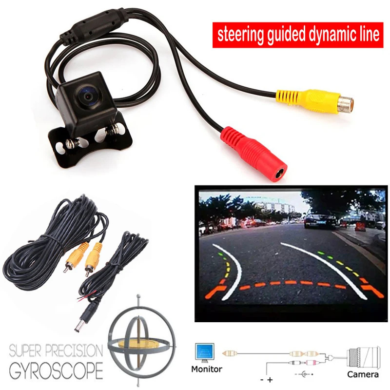 

With steering Dynamic Guided Parking Line markings Car Rear View CCD Camera Back Len 135 degrees Wide-angle lens Waterproof IP67