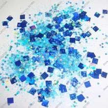 50 грамм x Смешанные Лазерные цвета(Блестящий Квадрат+ порошок+ шестигранник) блестка Spangles форма для DIY украшения ногтей и блестки для ногтей