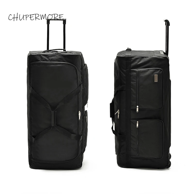 Открытый большой емкости Оксфорд 32/40 дюймов сумки на колёсиках Spinner для мужчин бизнес чемодан колеса носить на дорожные сумки