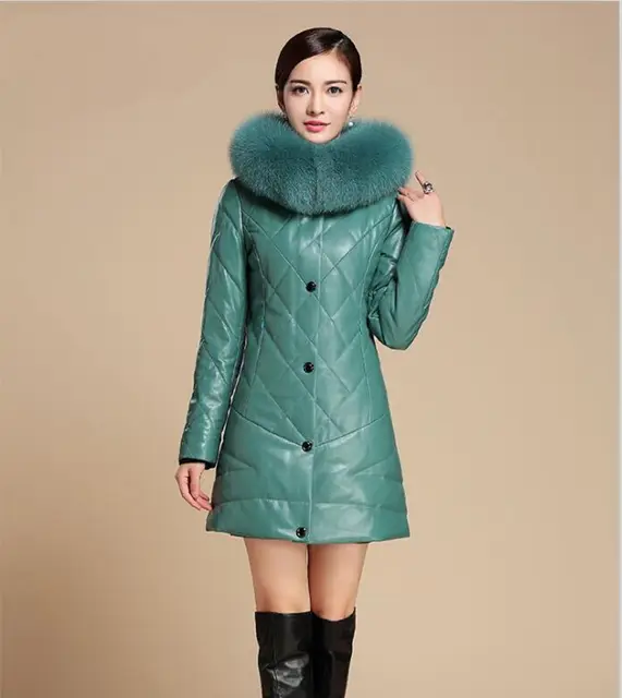 women's genuine leather parkas