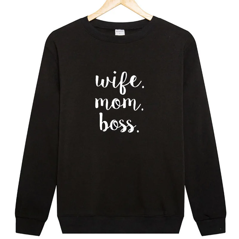 Жена. Мама. Босс. Hipster кофты женщины tumblr лозунг толстовки осенью или зимой Harajuku