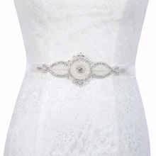 Inofin WH51 хрустальные свадебные аксессуары атласный ремешок для свадебного платья Свадебная лента пояс для вечерних выпускных платьев