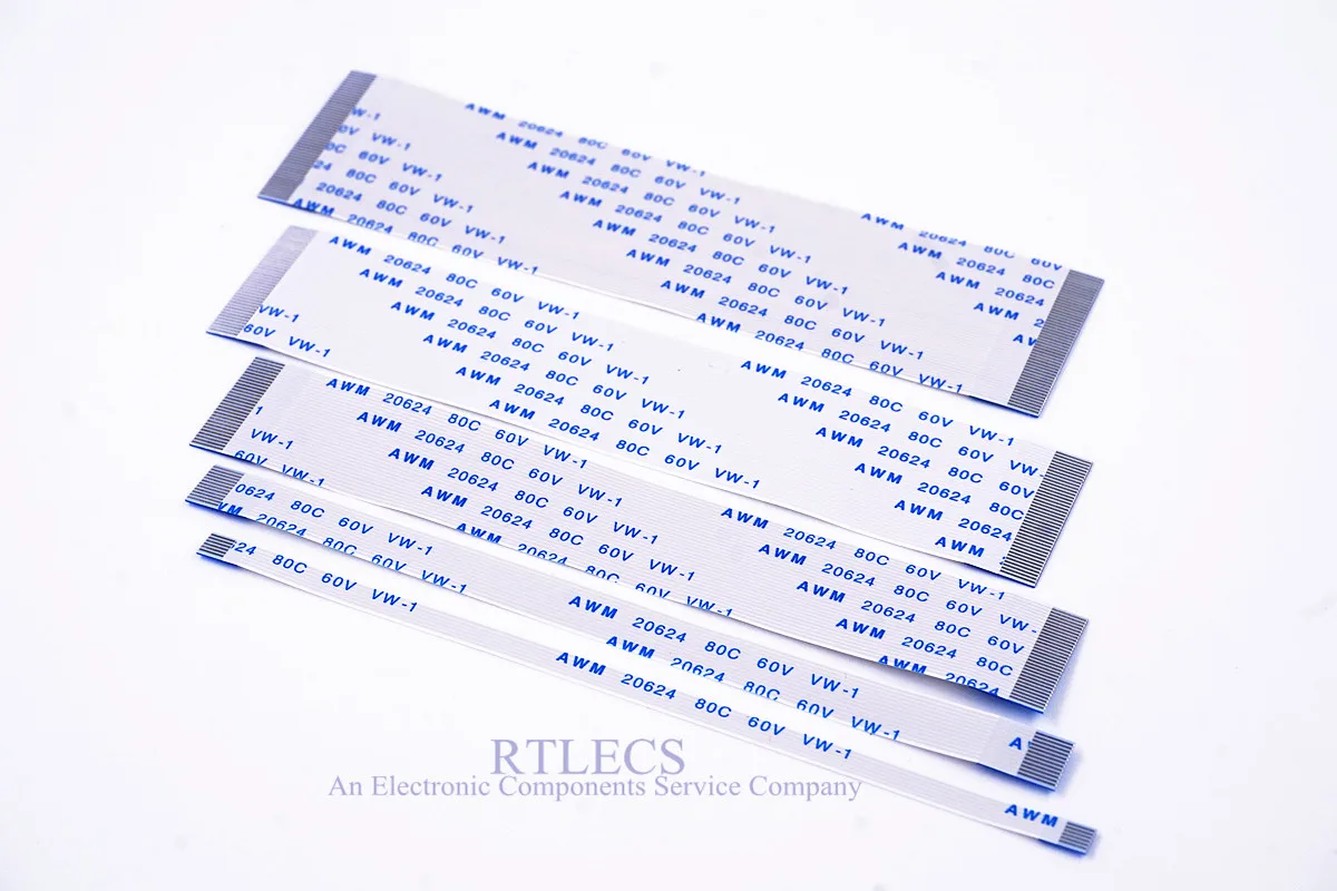 

10 PCS Flat Flexible Cable FPC FFC Jumper Pitch 1.0 mm from 4 Pin to 40 pin Same Contact Side Tin Plated Conductor Type A ZIF