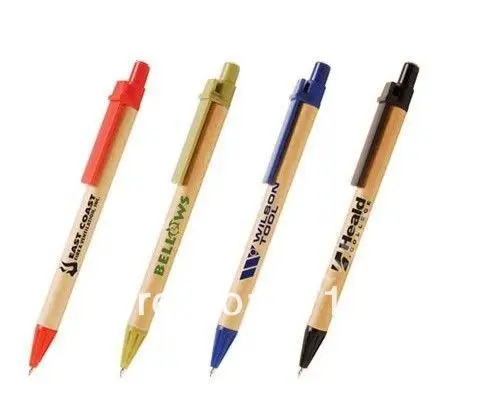 1000 шт. Восстановленный шариковая ручка, Kraftpaper/специальная бумага ручка, улучшению окружающей среды цветная бумага ручки