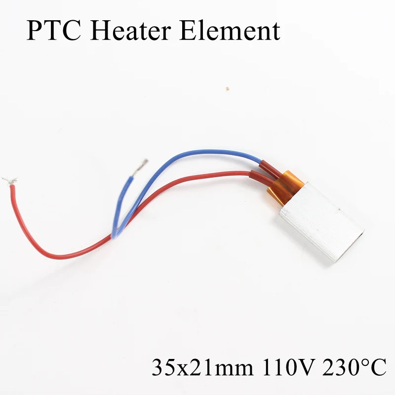 35x21 мм 110 в 230 градусов Цельсия Алюминиевый PTC нагревательный элемент постоянный термостат термистор воздушный Датчик нагрева с оболочкой 35*21 мм