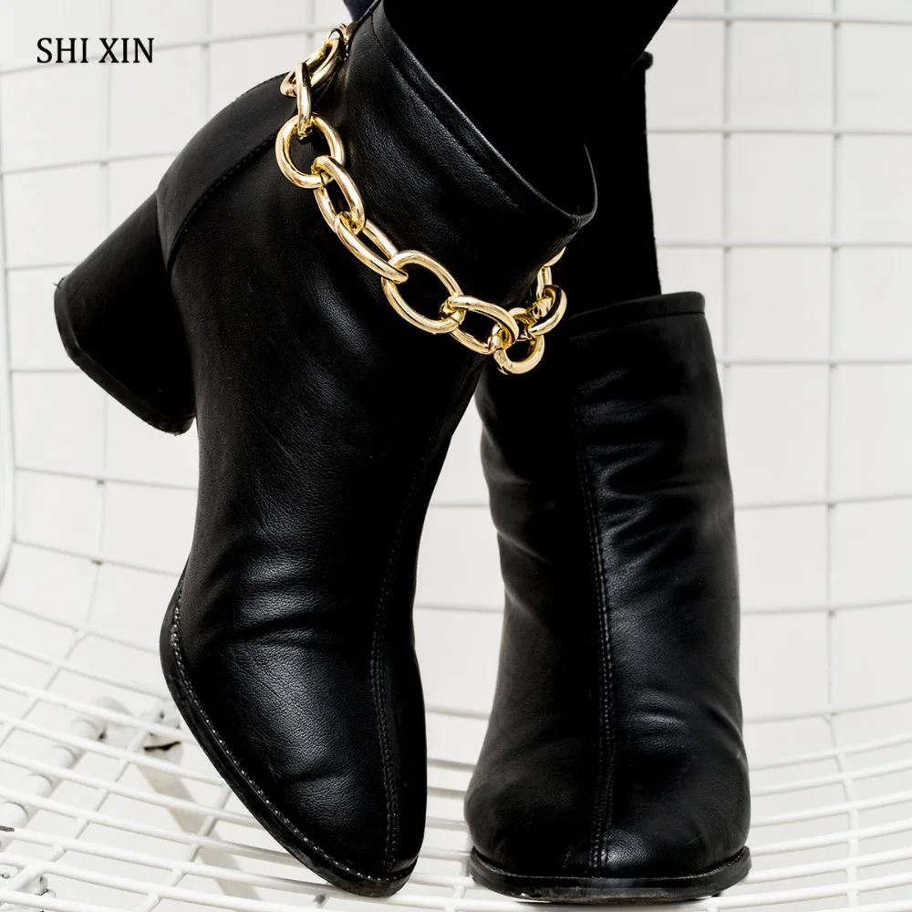 

SHIXIN Exaggerated Punk Thick Anklets Bracelet Women Fashion Elegant Charm Ankle High Heels Boot Shoe Chain Decorative Accessory