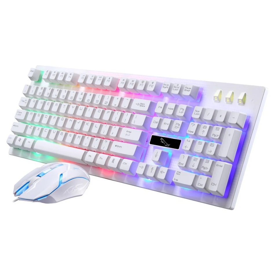 

Wired Keyboard and Mouse Combo RGB Backlight Gaming Game USB Wired PC Gamer Keyboard Mouse Mice Set Black /White