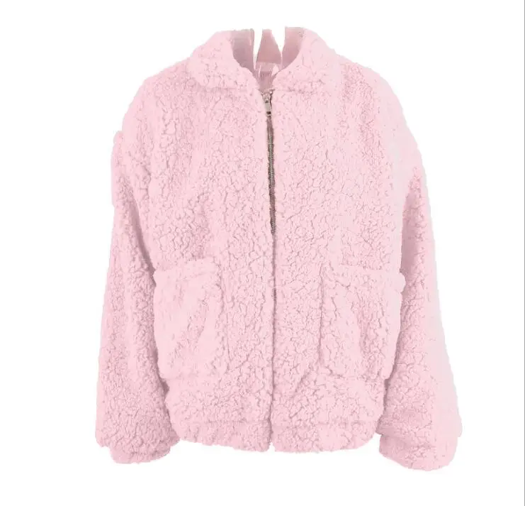 2019 Long Sleeve Turtleneck Pockets Loose Cardigans Ladies Fashion Outwear Fluffy Shaggy Oversized Coats Zipper Outwear 2019 Long Sleeve Turtleneck Pockets Loose Cardigans Ladies Fashion Outwear Fluffy Shaggy Oversized Coats Zipper Outwear