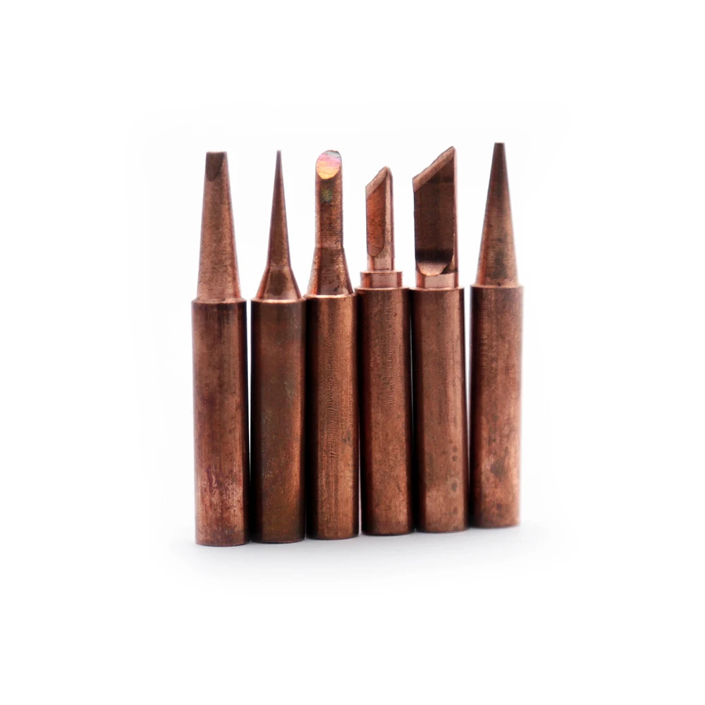 6Pcs 900M T Copper Solder Tip Iron Tips Lead free Low Temperature