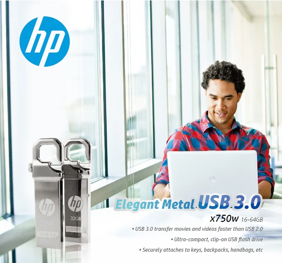 HP флэшка x750w USB Flash Drive USB 3.0 32 ГБ Высокая Скорость Элегантный металл USB Stick 32 ГБ Флешки Флэш-Накопитель Индивидуальный Логотип Pen drive