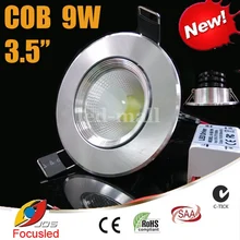 Супер яркий 3,5 дюймов 9 Вт 900LM COB светодиодный светильник, не ослепляющий светильник, встраиваемые потолочные лампы, теплый/холодный/натуральный белый 4500 K