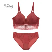 Varsbaby, сексуальный кружевной комплект нижнего белья без косточек, бесшовный комплект нижнего белья Пуш Ап, тонкий бюстгальтер с чашечками 3/4