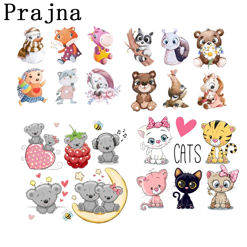 

Prajna Punk Animal combitation Heat transfer Iron on cloth DIY high quatily patch Trend girl Vinyl Transfer Applied to autumn H