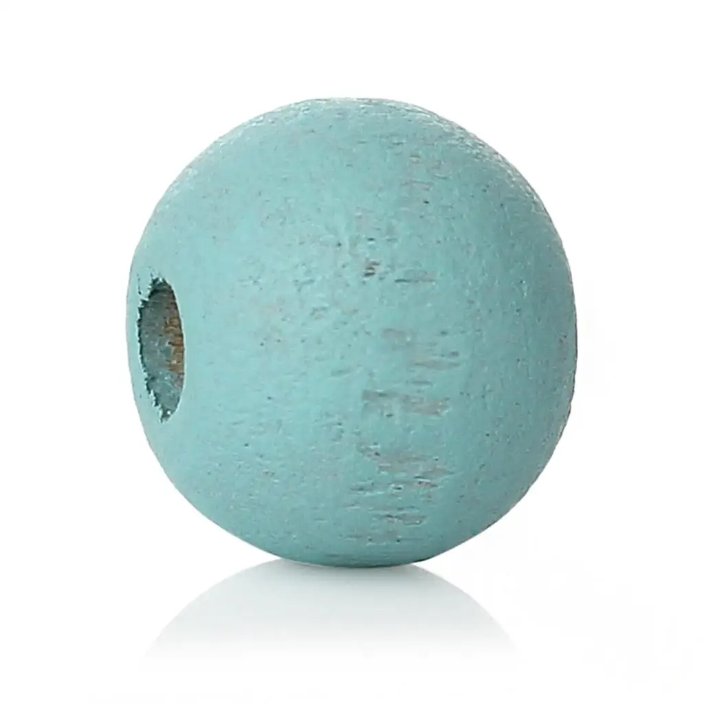 

DoreenBeads Wood Spacer Beads Round Skyblue About 8.0mm( 3/8") Dia, Hole: Approx 2.1mm-2.6mm, 80 PCs 2015 new