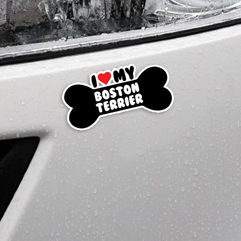 YJZT 15*7 1 см I Heart My Boston Terrier Dog Bone PVC автомобильные наклейки на бампер наклейки|car stickers