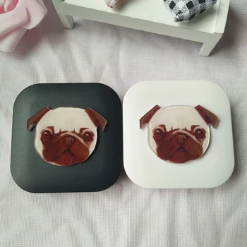Skup LIUSVENTINA DIY Akrylowy Uroczy Pies Buldog Mops Kontakt Futerał Na Okulary Z Lustrzanym Pudełkiem Pojemnik Na Soczewki Kolorowe Prezent Dla Dzieci