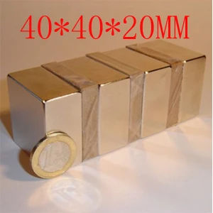 

40*40*20 mm 5pcs 40x40x20 mm powerful magnet craft neodymium rare earth permanent strong N35 holds 60kg
