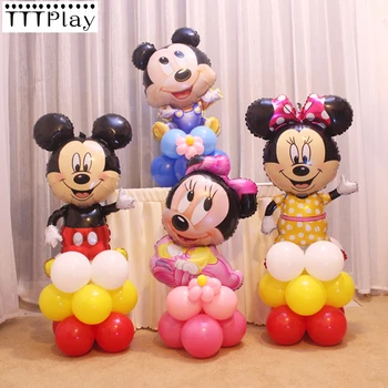 

17pcs/lot Cute Mickey Minnie Mouse Upright Foil Balloons Baby Shower Party 10inch Latex Helium Globos Birthday Party Decoration