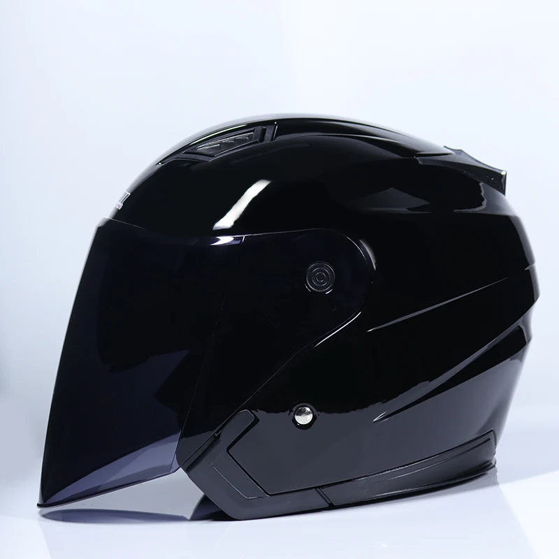 

Brand Jiekai motorcycle helmet Four season unisex electric Scooter motos half helmets double visor