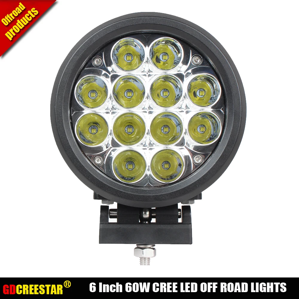 

1pc free shipping 60w led driving lights 12V 24V Led work lights 60W led off road truck lights for 4x4 4wd suv tractor lights