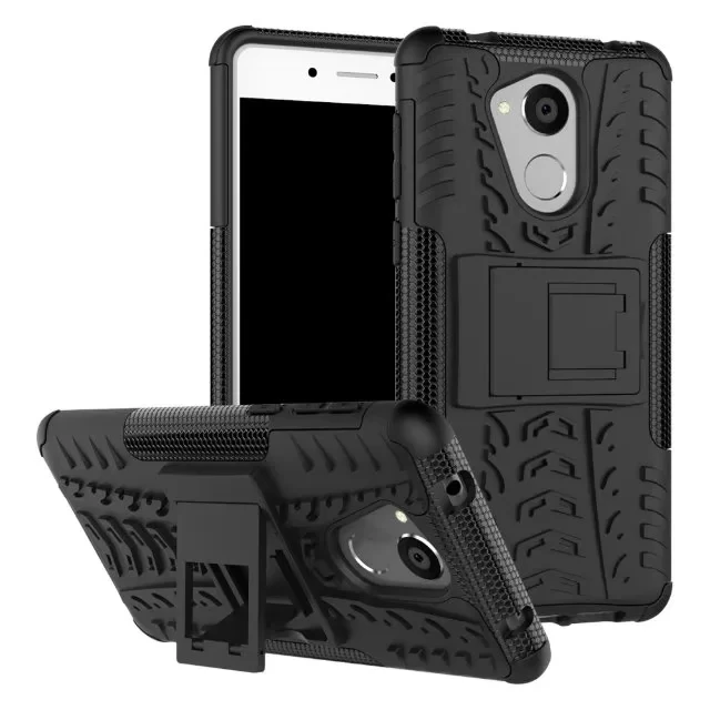 Для huawei Nova Смарт honor 6C DIG-L01 DIG-L21 DIG-L21HN 5," Чехол-Броня из ПК+ ТПУ Гибридный Силиконовый жесткий Пластик подставка для телефона - Цвет: Black