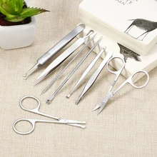 ELECOOL 5/iPhone 7 Plus/8 шт. Нержавеющая сталь игольчатый Пинцет для прыщей Removedor De Cravo маска для удаления угрей Extrator De Cravo Уход за лицом инструмент