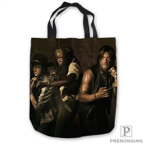 Пользовательские холст the_walking_dead ToteBags Ручные Сумки хозяйственная сумка