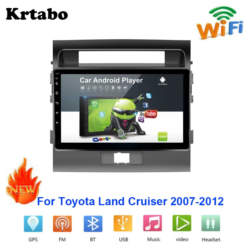 

Car radio Android multimedia player For Toyota land cruiser 2007-2012 Car touch screen GPS Navigation Stereo Audio Bluetooth